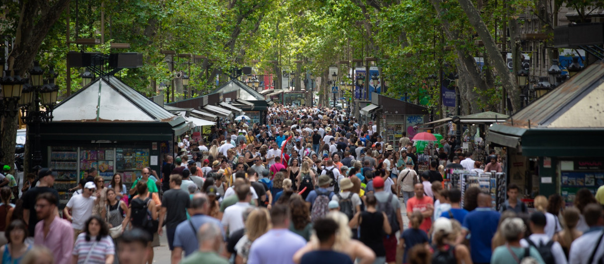 La Rambla de Barcelona, en agosto de 2022