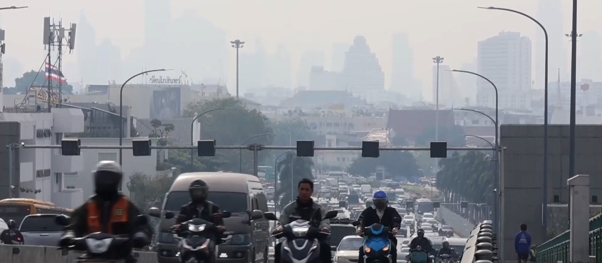 Contaminación visible en la ciudad de Bangkok