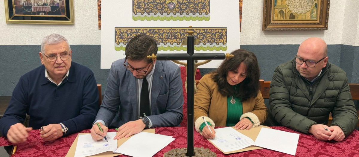 Firma de ejecución de las bambalinas del paso de Nuestra Señora del Mayor Dolor