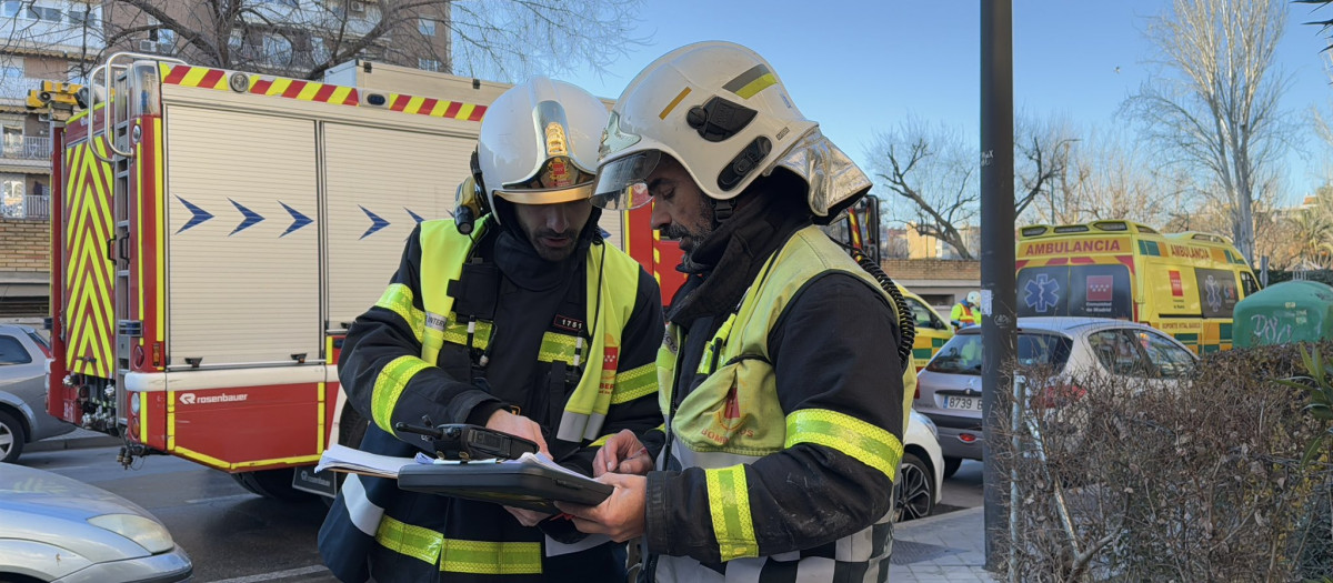 Los bomberos de la Comunidad de Madrid en el lugar de los hechos