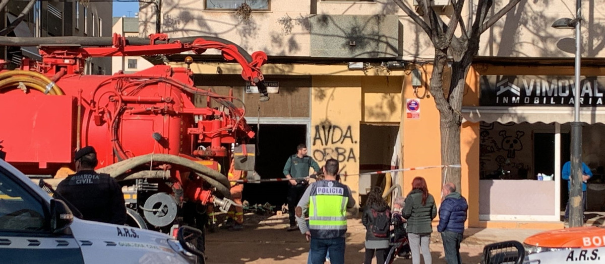 Imagen del del edificio de Benetússer (Valencia) donde se ha ocasionado el derrumbe