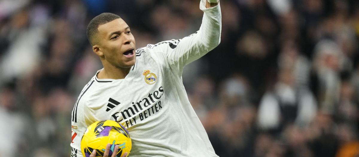 Kylian Mbappé, en el partido del Real Madrid ante Las Palmas