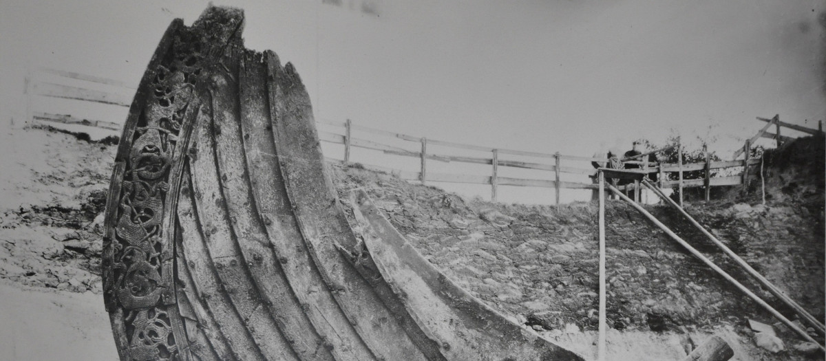 Excavación del barco de Oseberg. Museo Vikingo de Oslo