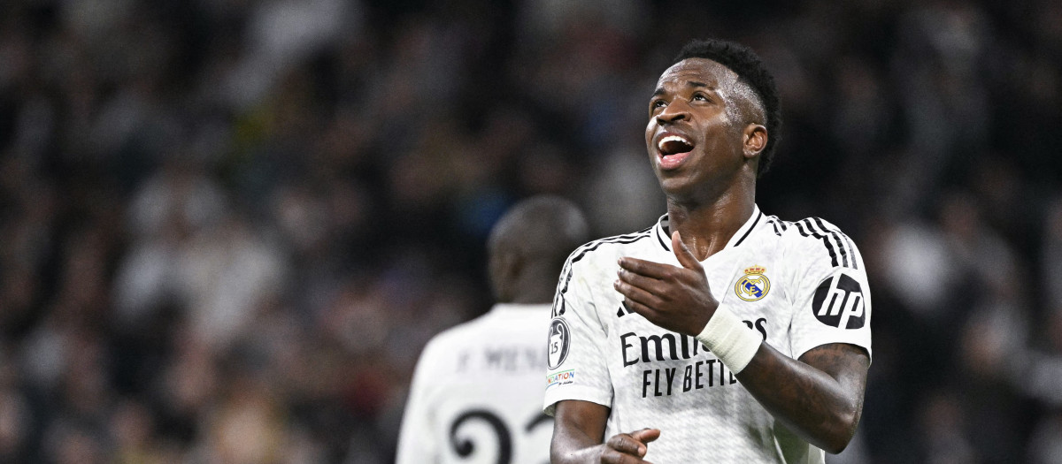 Vinicius, durante el partido entre Real Madrid y Salzburgo