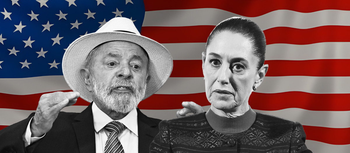 Los presidentes de Brasil, Luiz Inacio Lula Da Silva y de México, Claudia Sheinbaum