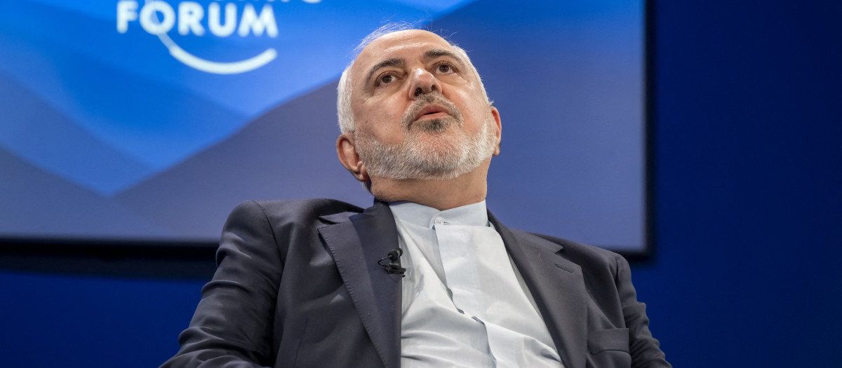 Iran's Vice-President for strategic affairs Mohammad Javad Zarif looks on during the World Economic Forum (WEF) annual meeting in Davos on January 22, 2025. (Photo by FABRICE COFFRINI / AFP)