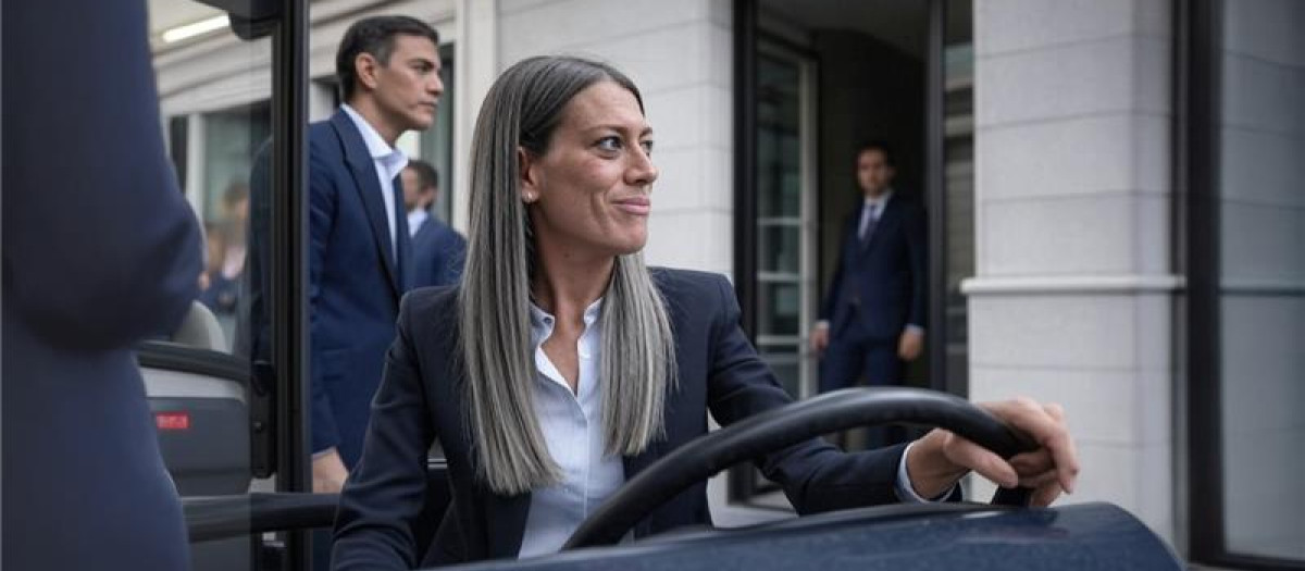 Imagen generada con inteligencia artificial: Pedro Sánchez y Miriam Nogueras
