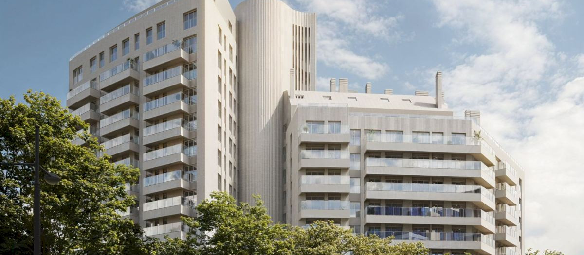 Render de cómo será la fachada del edificio de Campanar que se incendió en Valencia
