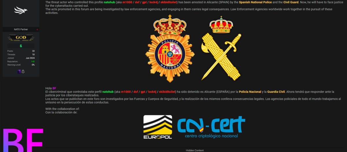 Intervención de la Policía Nacional y la Guardia Civil en los foros de la dark web