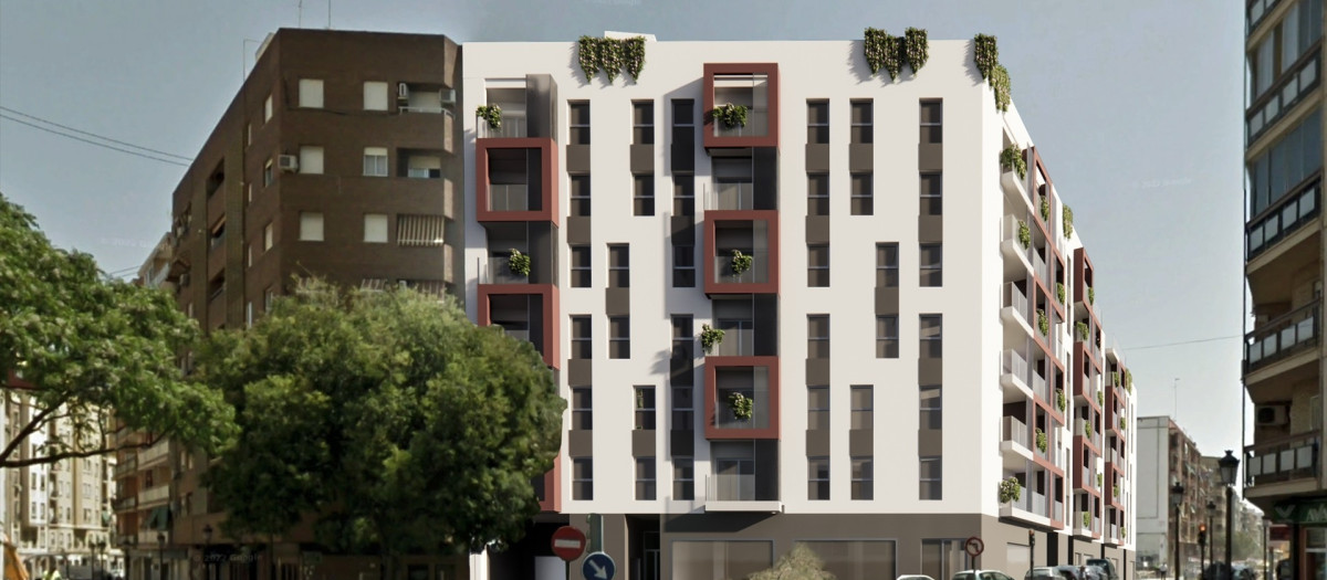 Uno de los edificios de vivienda social proyectados en la ciudad de Valencia