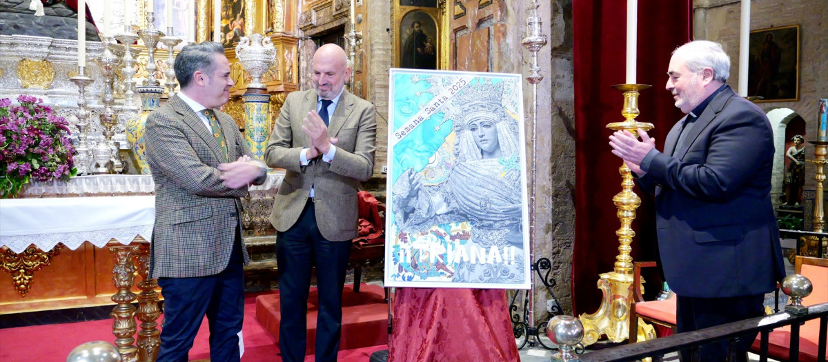 Presentación cartel del Cartel de la Semana Santa de Triana 2025.

REMITIDA / HANDOUT por AYUNTAMIENTO DE SEVILLA
Fotografía remitida a medios de comunicación exclusivamente para ilustrar la noticia a la que hace referencia la imagen, y citando la procedencia de la imagen en la firma
24/2/2025