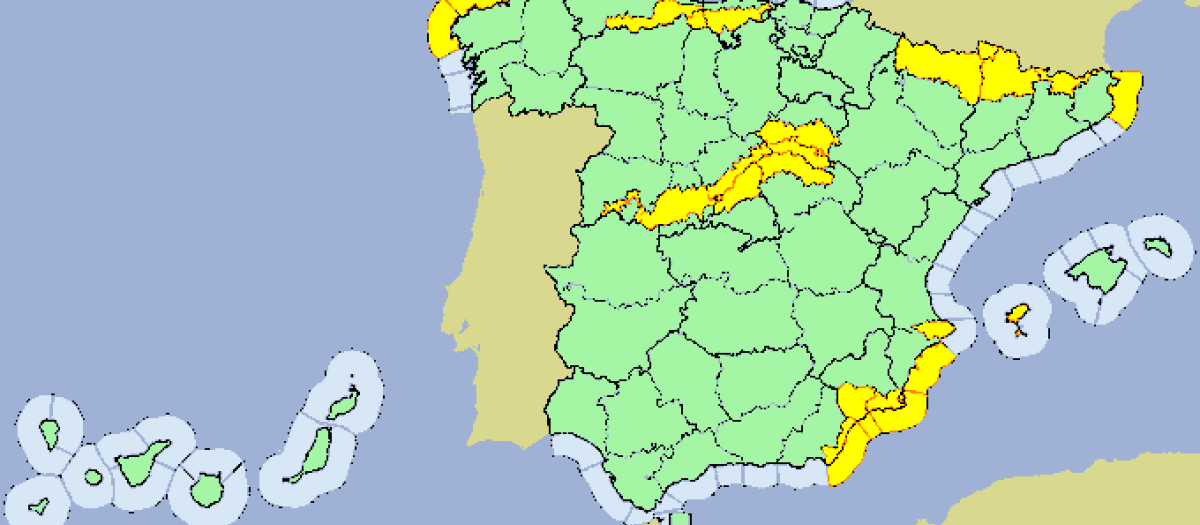 Mapa de España y las alertas que hay de cara a este sábado, 1 de marzo