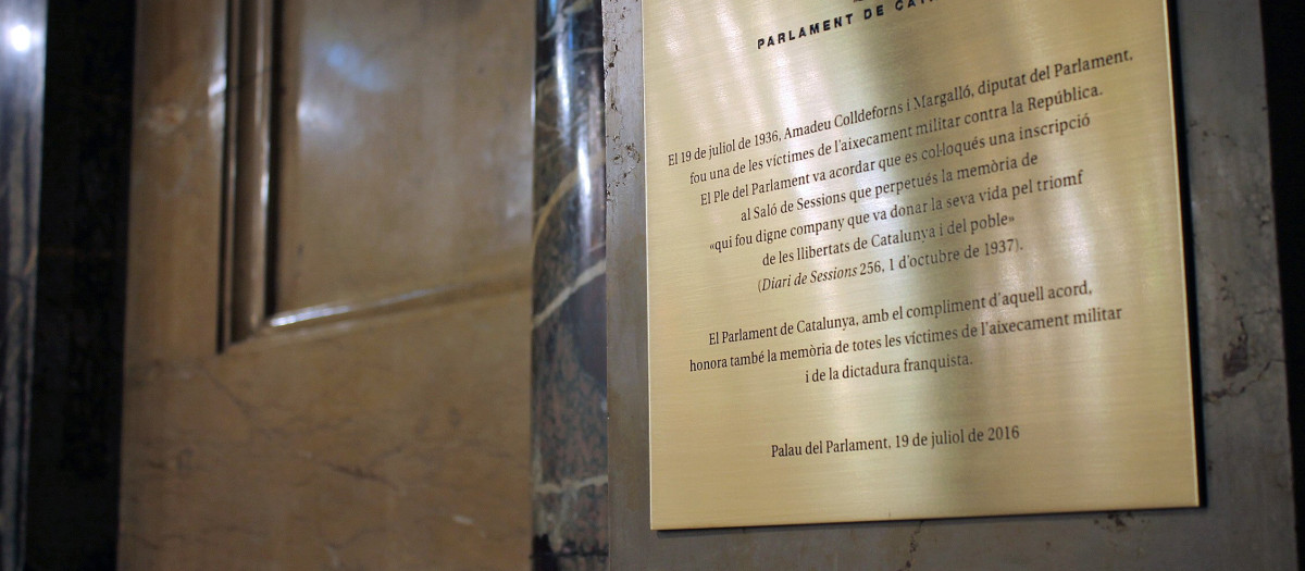 Placa conmemorativa a Amadeu Colldeforns