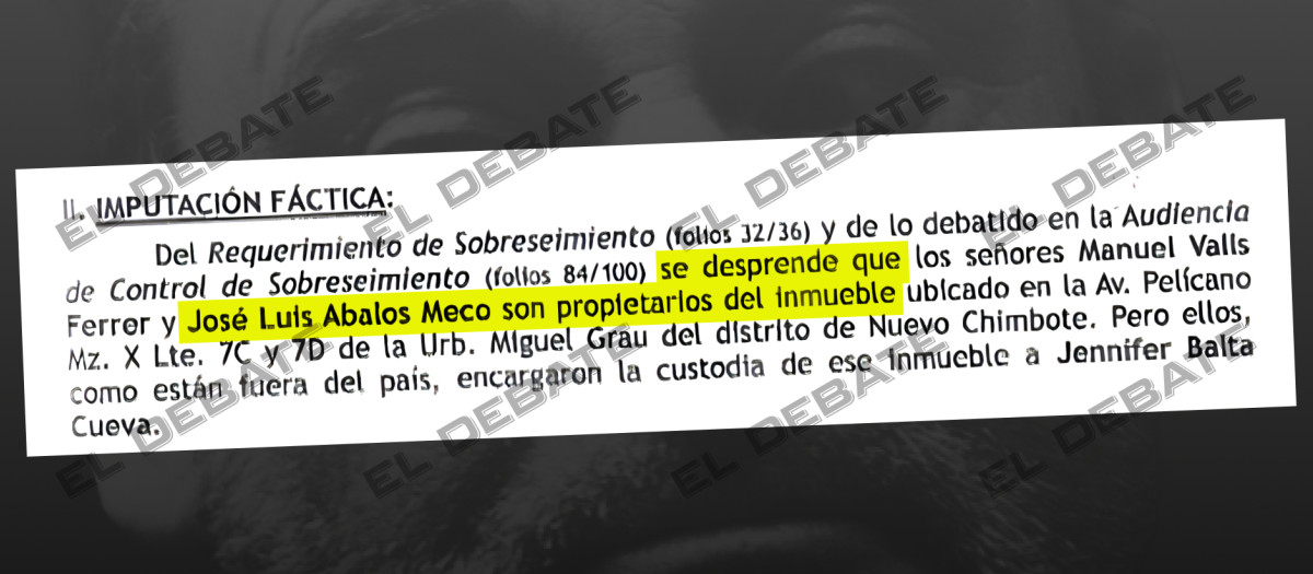 Resolución de la Fiscalía de Perú sobre el inmueble donde Ábalos aparece como propietario