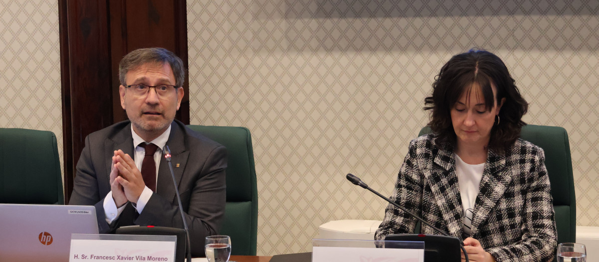 El consejero de Política Lingüística, Francesc Xavier Vila, ha comparecido esta mañana en el Parlament
