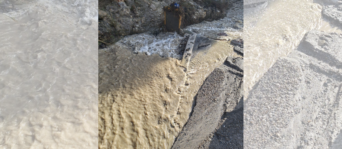 El agua que llega estos días al municipio, llena de lodo, no es apta para el consumo