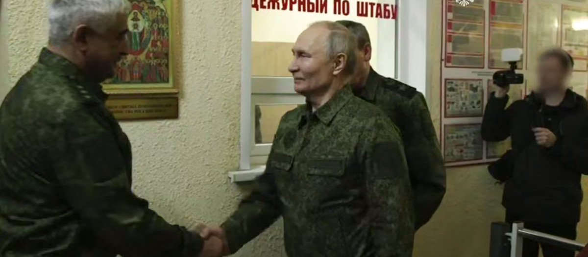 Putin a su llegada a Kursk