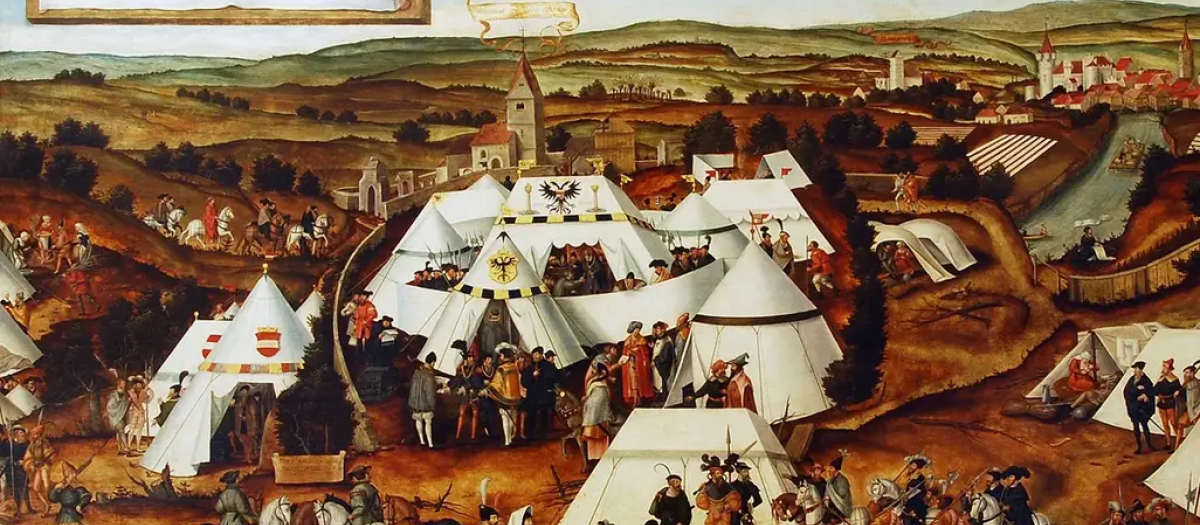 El campamento de Carlos V en Lauingen de Matthias Gerung