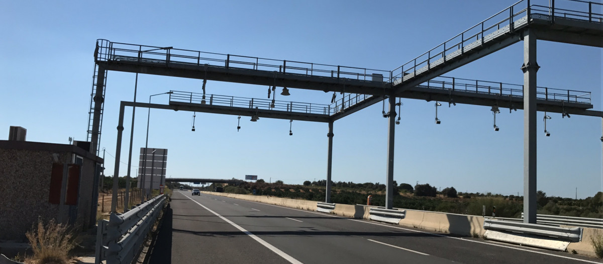 Peaje con el sistema 'Via Verde' en Portugal, ya retirado en la A22