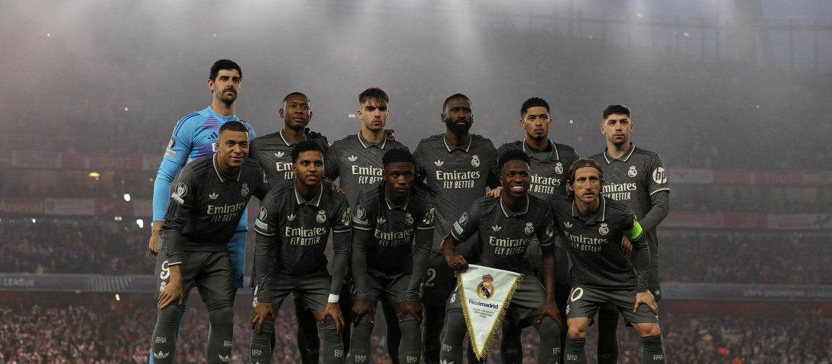 El once del Real Madrid ante el Arsenal en el Emirates Stadium