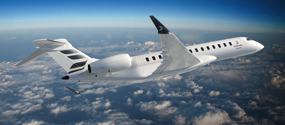 Avión comercial Global 8000 de la compañía Bombardier