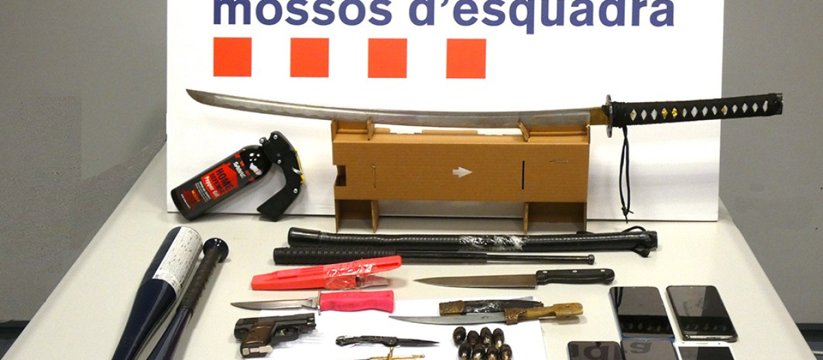 Los objetos incautados por los Mossos d'Esquadra