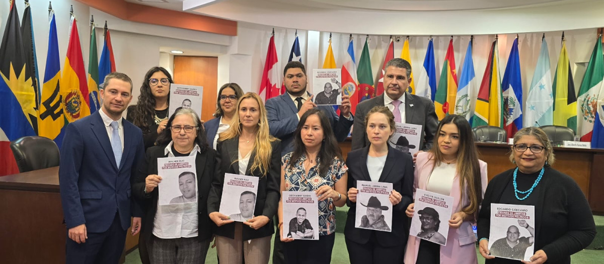 Opositores y familiares de víctimas de la represión de Daniel Ortega se manifiestan en la Corte Interamericana de DD.HH.
