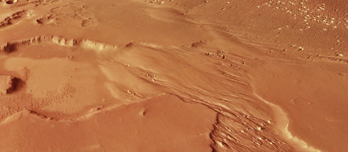 Vista del MFF desde la cámara estéreo de alta resolución de Mars Express