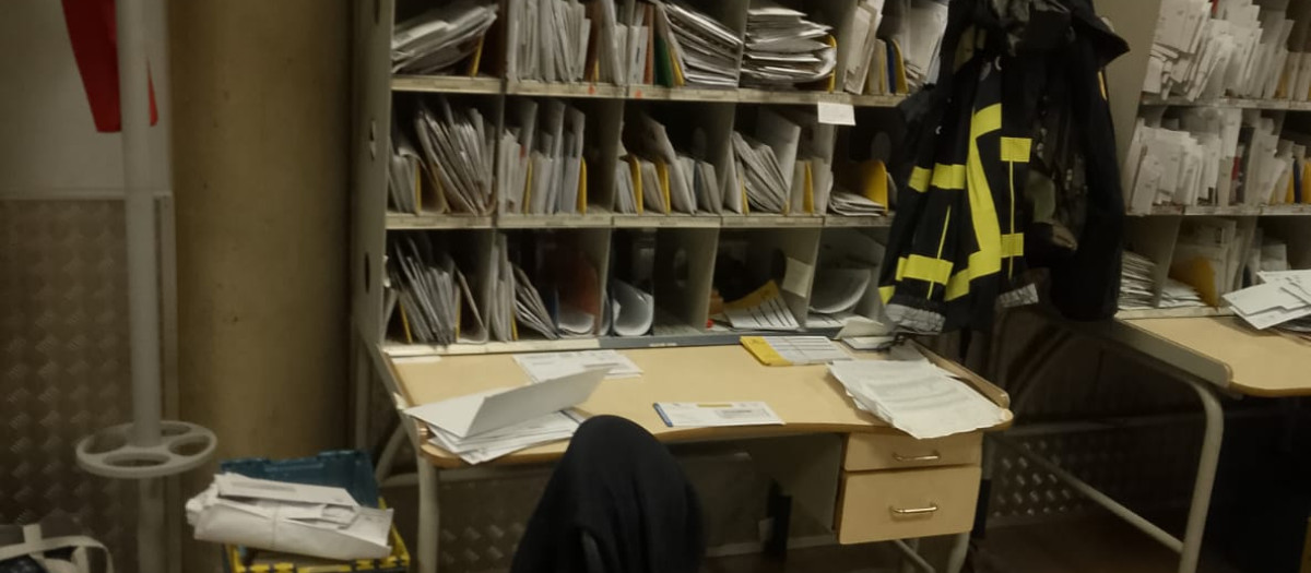 Señal de abandono en una oficina.