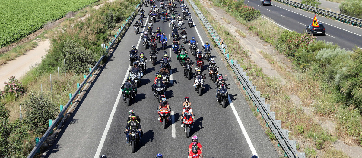 Caravana motera con motivo del Gran Premio de España.