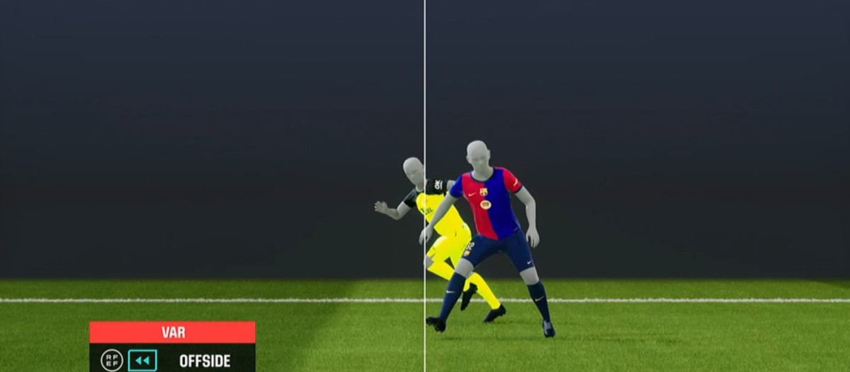 Imagen del fuera de juego semiautomático del gol anulado a Mateu Morey