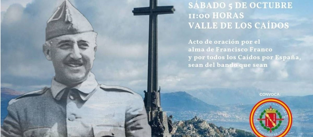 Imagen de un cartel que anuncia un acto de la Fundación Nacional Francisco Franco