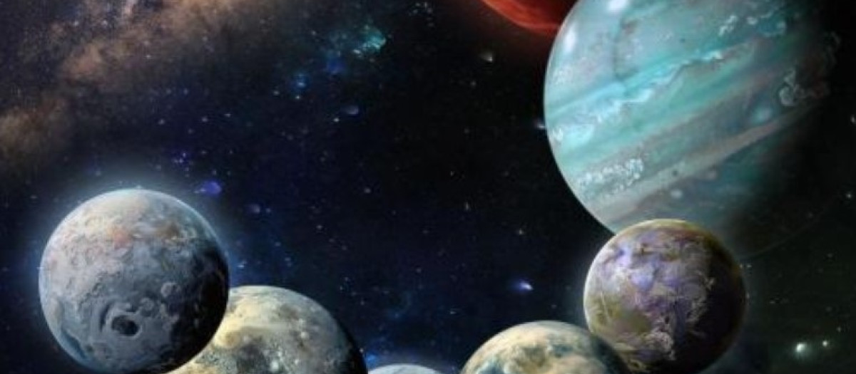 Este concepto artístico ilustra los resultados de un nuevo estudio que midió las masas de muchos planetas en relación con las estrellas que los albergan, lo que conduce a nueva información sobre los planetas en la dirección del bulbo de la Vía Láctea