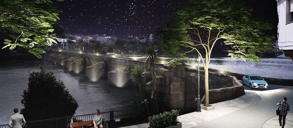 Recreación virtual de Ponte Sampaio tras las obras