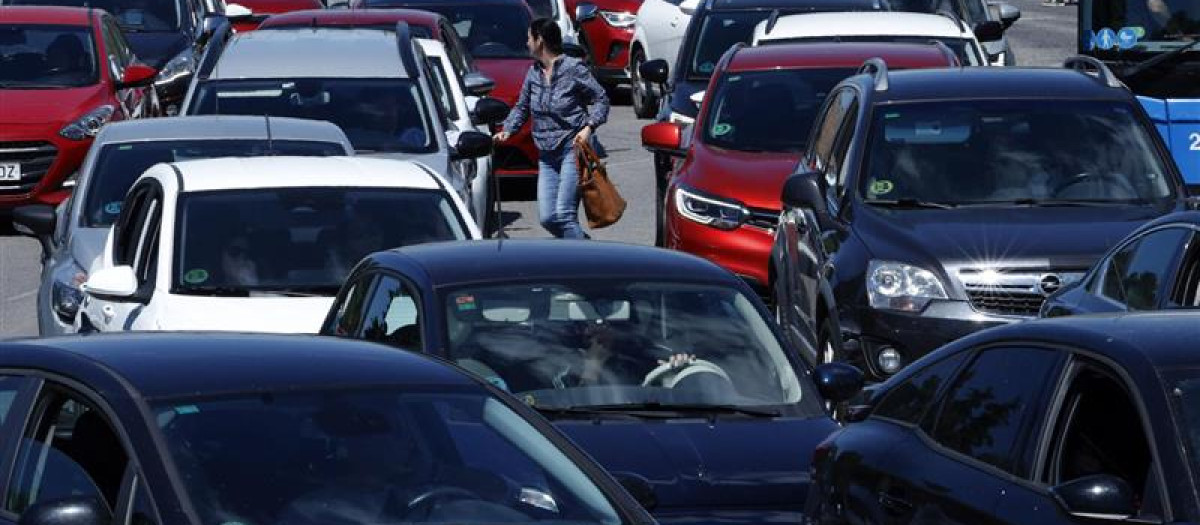 Atasco en Madrid por el apagón