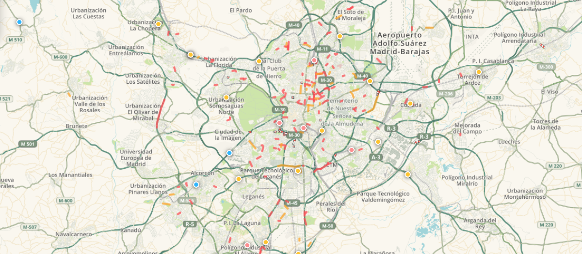 Tráfico en Madrid - Apagón Energético Nacional