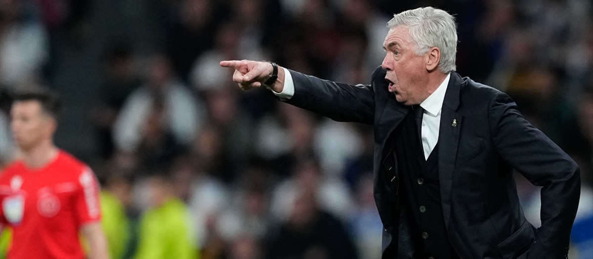 Carlo Ancelotti, en un partido de esta temporada