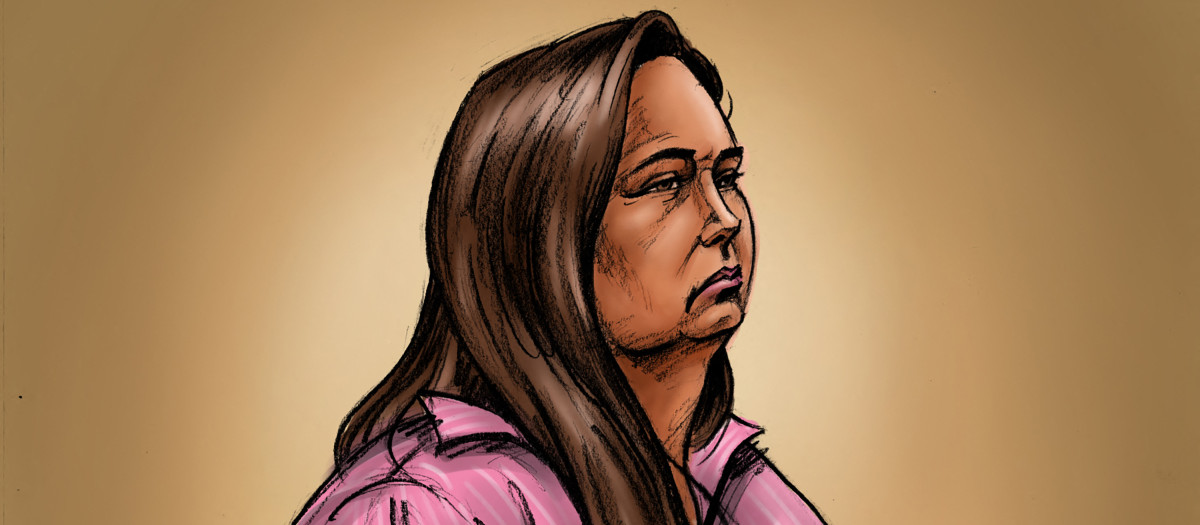 Un boceto, distribuido por la Corte Suprema de Victoria el 29 de abril de 2025, muestra a Erin Patterson