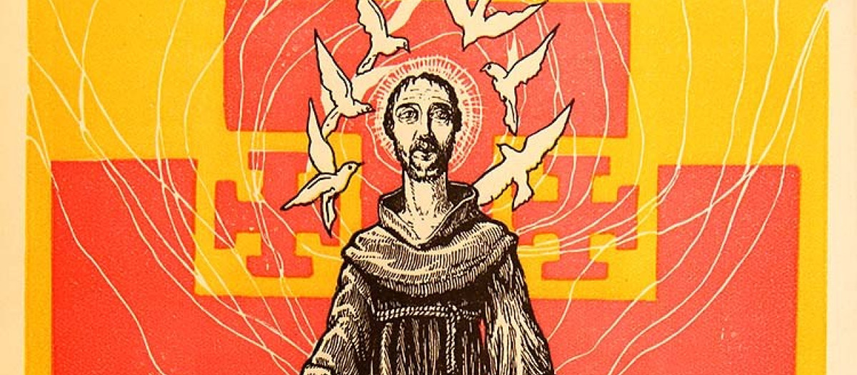 Detalle de una portada de 'El Eco Franciscano', de 1926, ilustrada por Camile Díaz Baliño