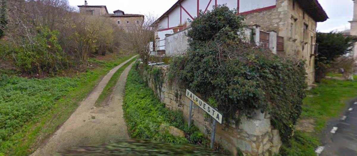 Cartel de entrada al pueblo de Burgos que está considerado como la cuna del español