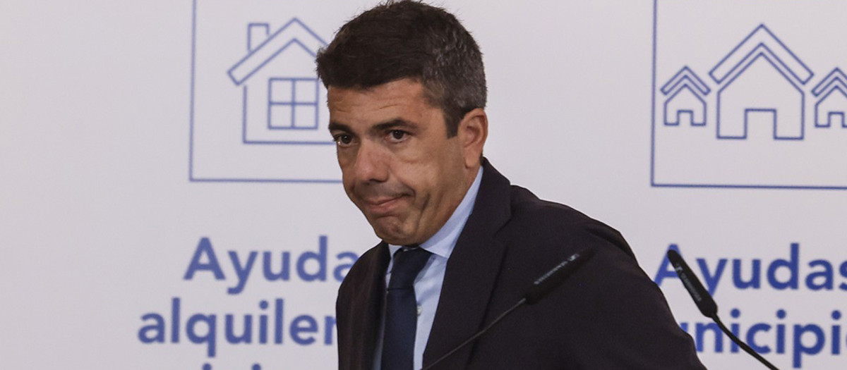 Carlos Mazón, tras presentar un nuevo paquete de ayudas a los afectados por la dana