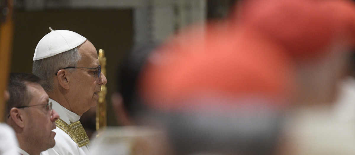 El Papa León XIV, hasta ahora cardenal Robert Prevost, en su primera misa
