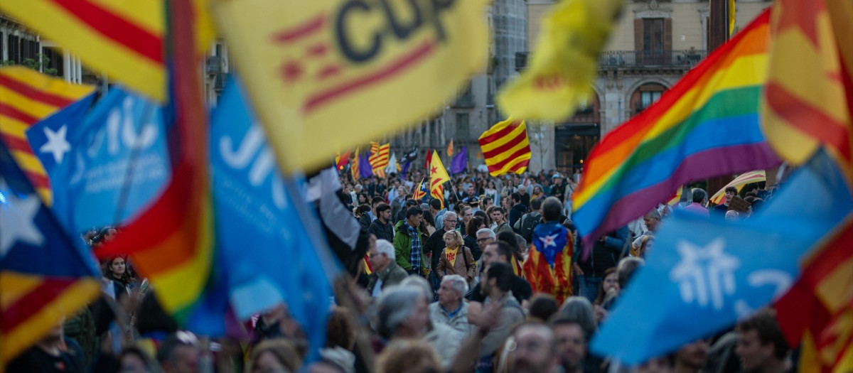 Manifestación por el catalán, este 23 de abril, en Barcelona