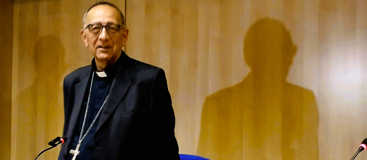 El cardenal Omella, en la tarde del viernes en el Colegio Español de Roma