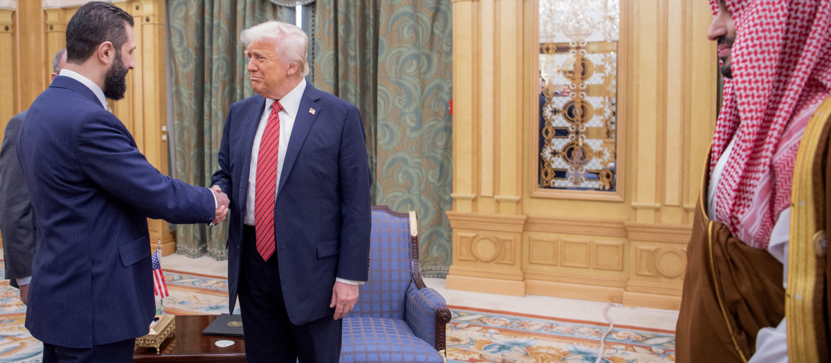 El presidente de Estados Unidos, Donald Trump, y el líder islamista de Siria