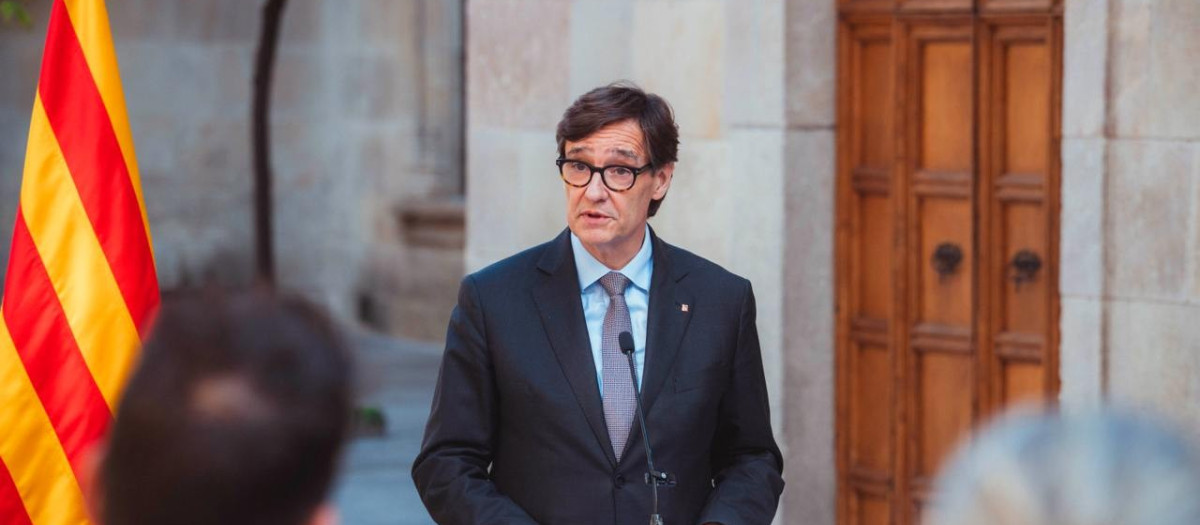El presidente de la Generalitat, Salvador Illa, durante el acto de este martes