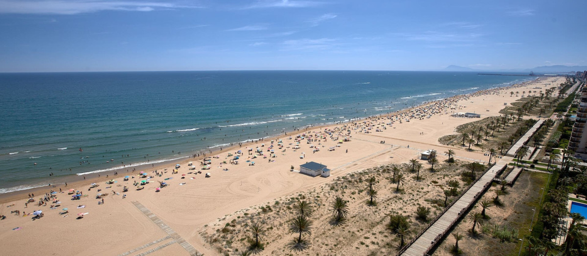 Imagen de la playa de Gandía, Valencia