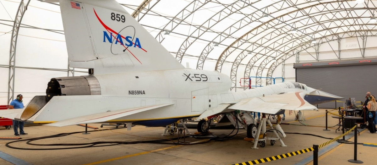 El avión de investigación supersónico silencioso X-59 de la NASA