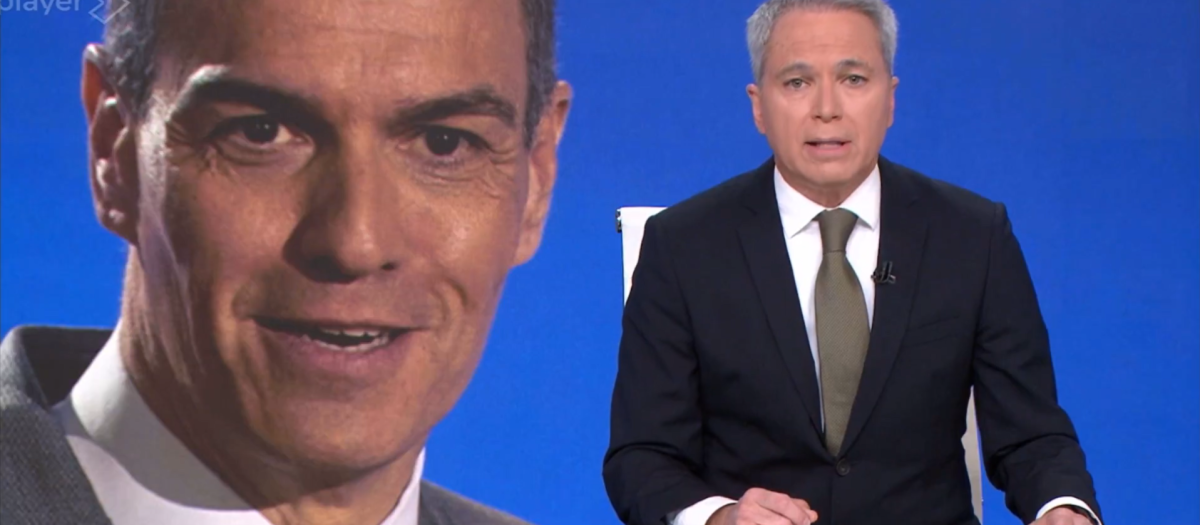 Vicente Vallés, en el informativo de Antena 3 de este lunes