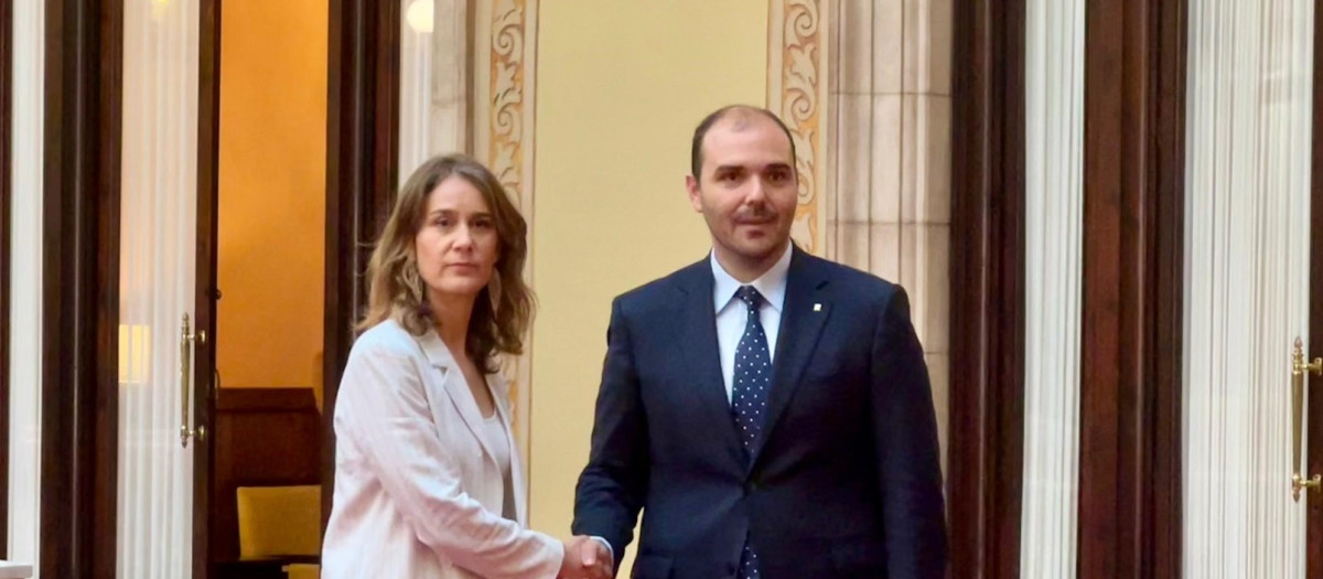 Jéssica Albiach y Albert Dalmau, este miércoles en el Parlament